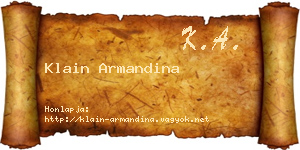 Klain Armandina névjegykártya